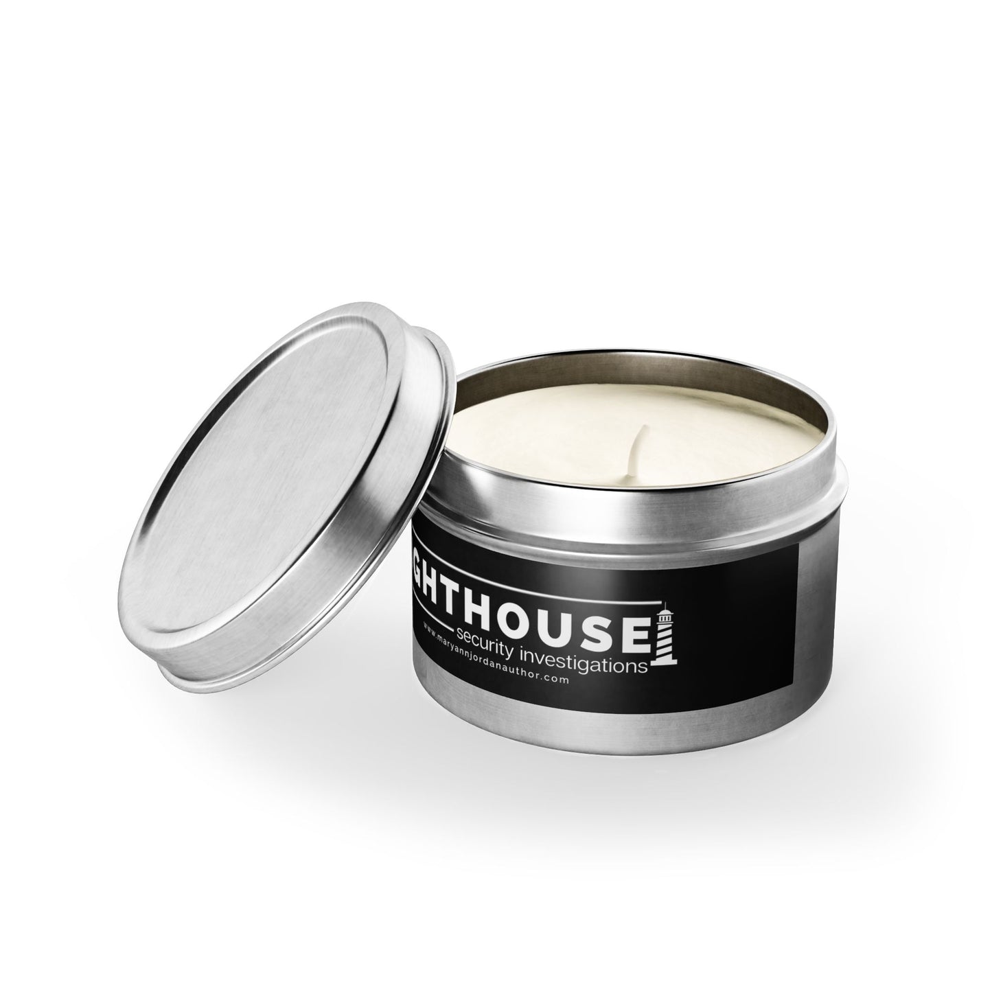 Lighthouse Security Tin Candle